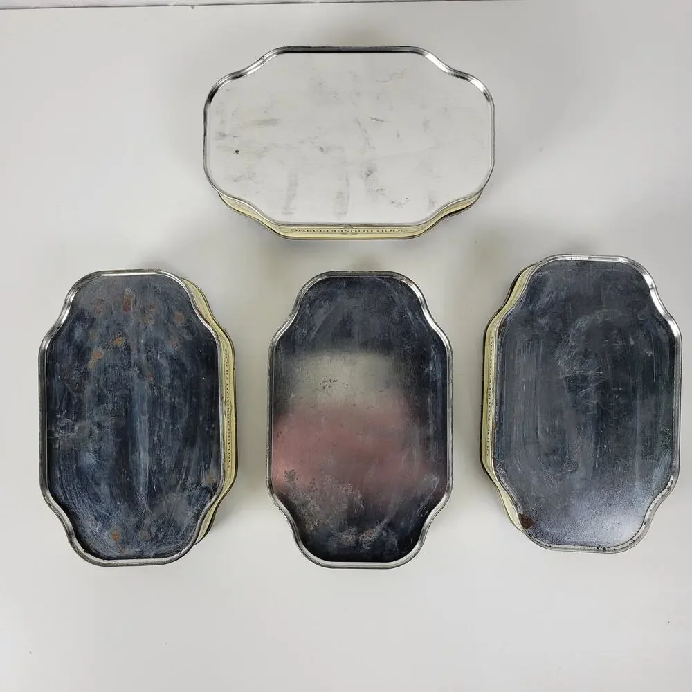 Vintage Good Housekeeping 4 Seasons Metal Tins Spring Summer Autumn Winter 4 pcs